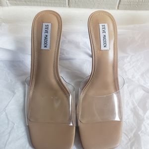 Steve Madden Nude Slide on Clear Sandals